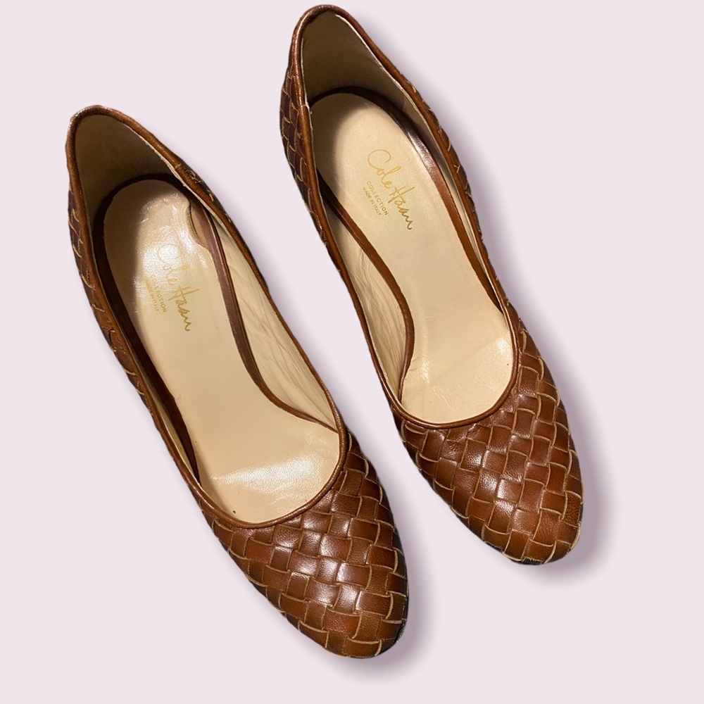 Cole Haan Collection woven pumps 7.5 light brown
